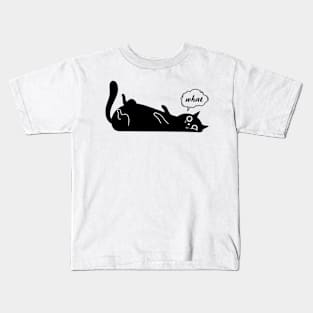 black cat says what Kids T-Shirt